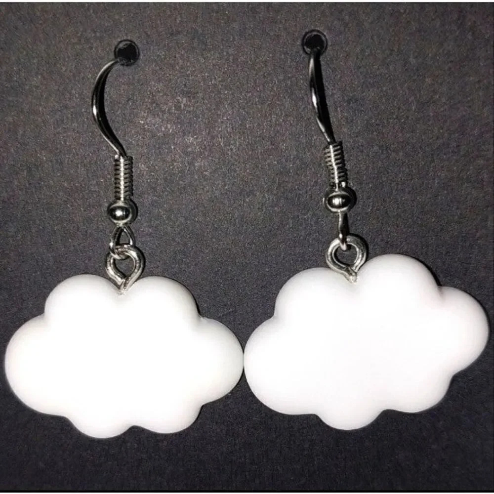 Hand CRAFTED White Cloud earrings